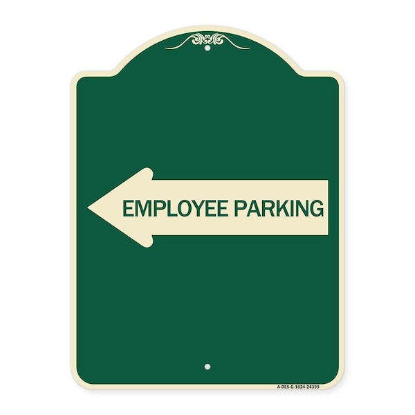 Signmission Employee Parking With Left Arrow Heavy-Gauge Aluminum Architectural Sign, 24" x 18", G-1824-24399 A-DES-G-1824-24399 - main